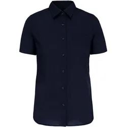 Kariban Damen Popeline Bluse 'Judith' kurzarm K548 navy 4XL