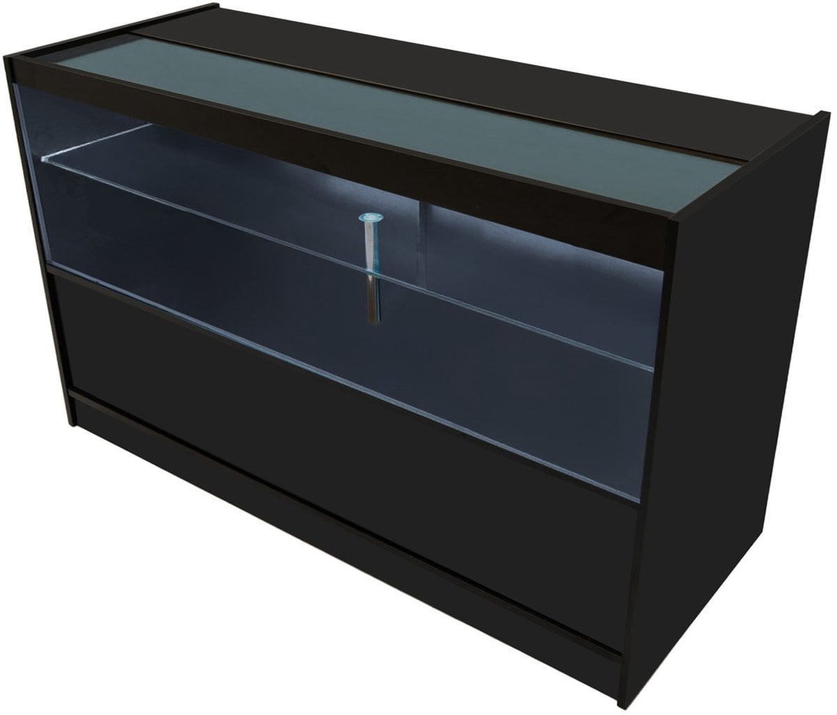 MonsterShop C1500 led winkeltoonbank - zwart - 150 cm - helder wit led