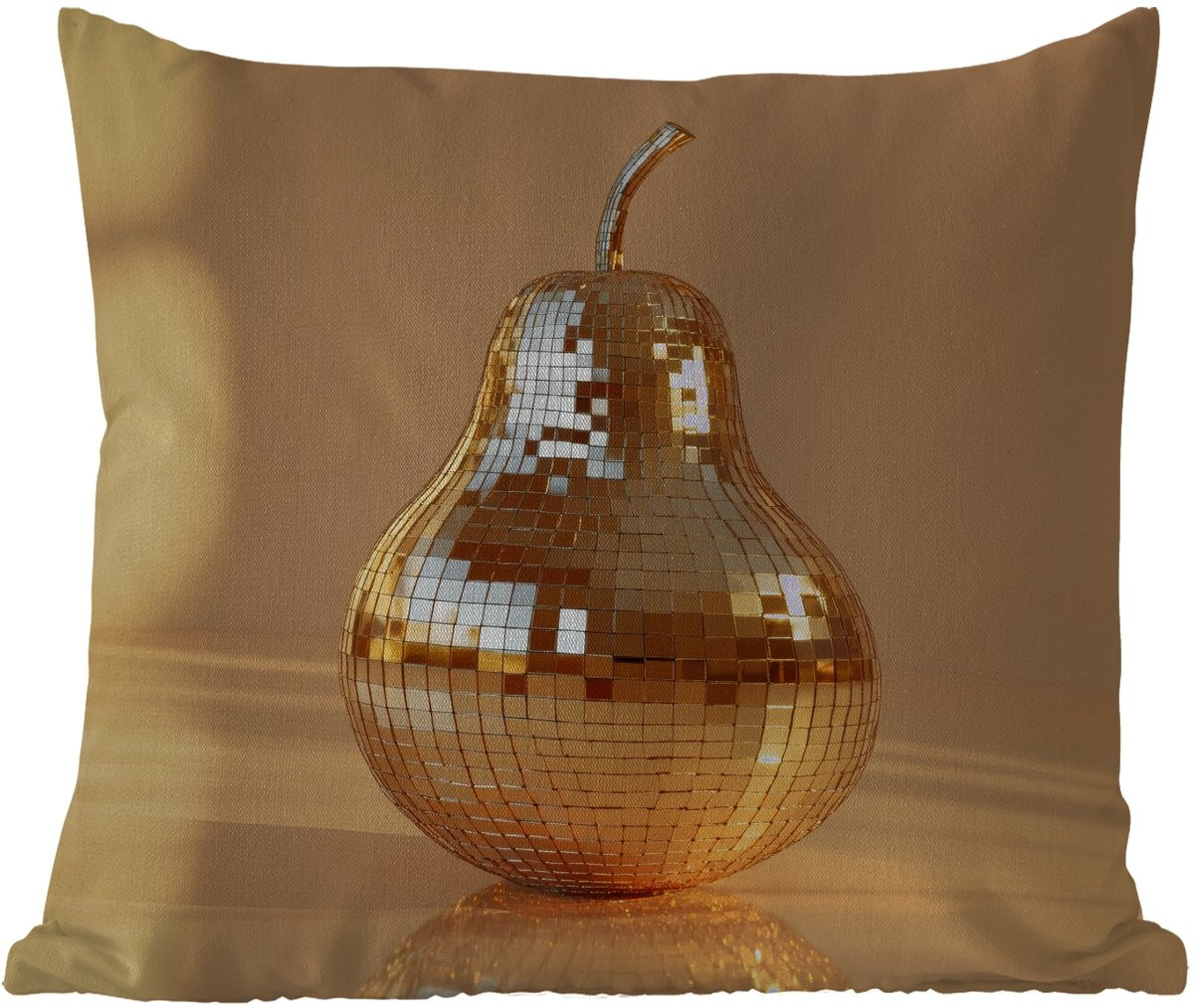 Weerbestendig buitenkussen Disco Glitter Peer - Goud - 50 x 50 cm