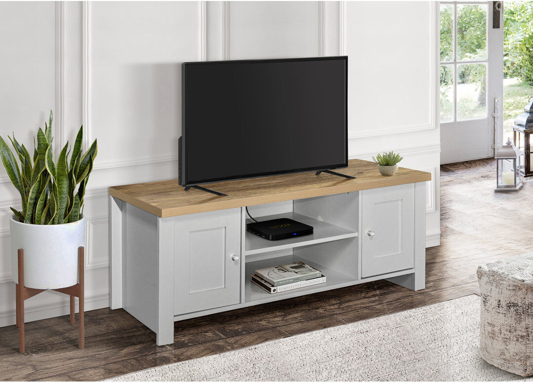 August Grove Napanoch TV Stand for TVs up to 58" Grey/Oak 58"