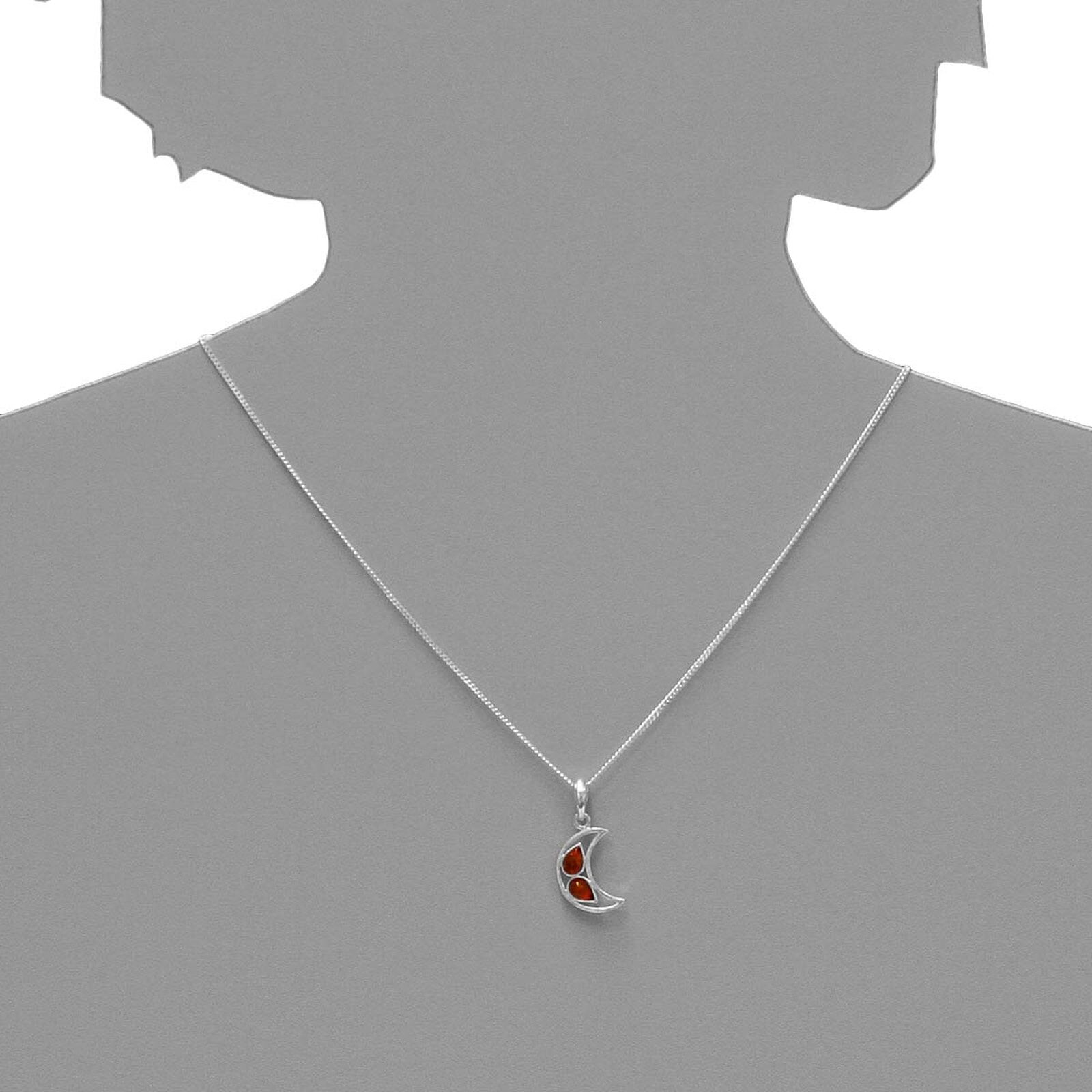 Kettenanhänger OSTSEE-SCHMUCK "Ostsee-Schmuck Anhänger Mond Anhänger Mond", weiß (weiß, neutral), Schmuckanhänger, Damen, 28x13mm, Silber 925 (Sterlingsilber), 1,7 g, Kettenanhänger
