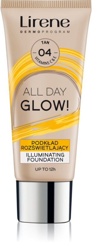 Lirene ALL DAY GLOW! brightening liquid foundation with long-lasting effect shade 04 Tanned 30 ml