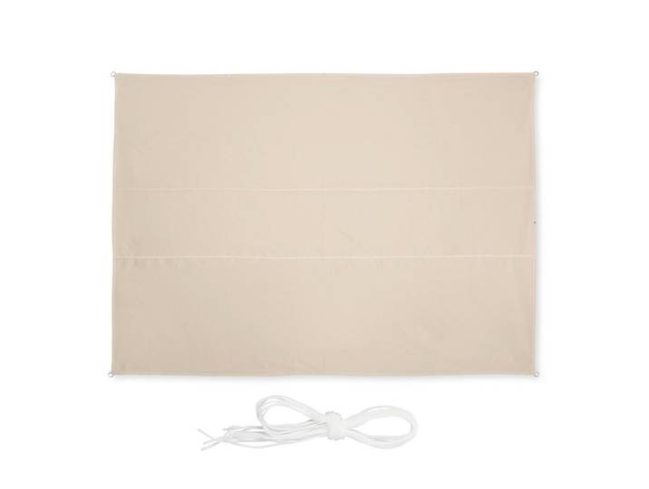 Relaxdays Sonnensegel Beige rechteckig UV-Schutz 30+ 3,5x4,5 m, Textil, Metall, 450x350 cm, Sonnen- & Sichtschutz, Sonnensegel