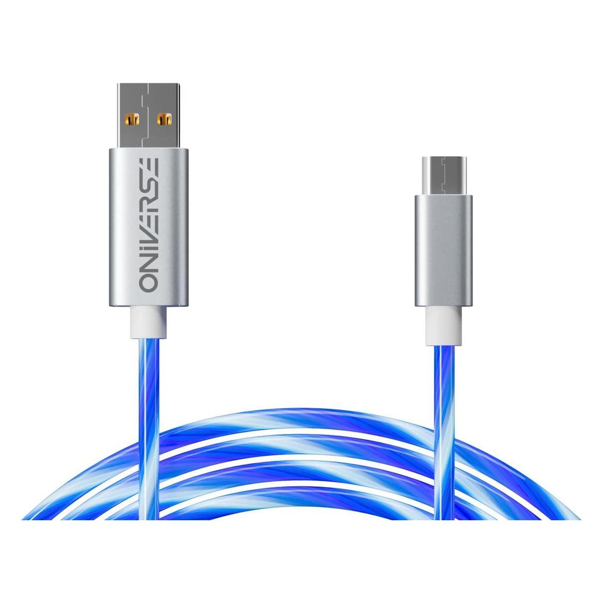 Oniverse Micro Usb Charge Cable With Led, 2 Meters - White (2 m) (ONICAB1-MICUSB2-WHT)