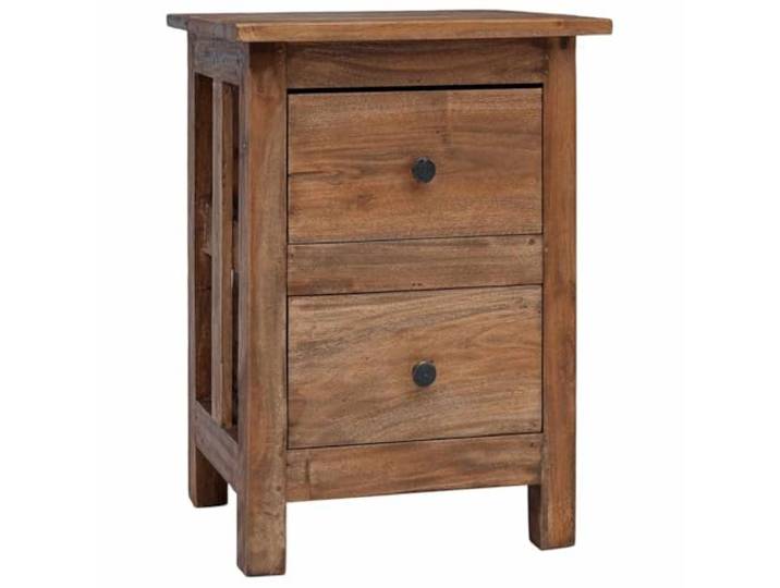 fsahslih Nachttisch Massives Mahagoniholz 2 Schubladen 40x30x51 cm Handgefertigter Beistelltisch aus Mahagoni Altholz mit 2 Schubladen für Schlafzimmer und Wohnzimmer im Vintage Stil.