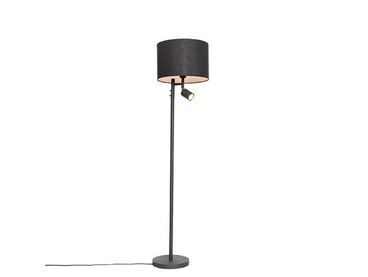 Lampadaire noir avec intérieur blanc et liseuse - Jelena