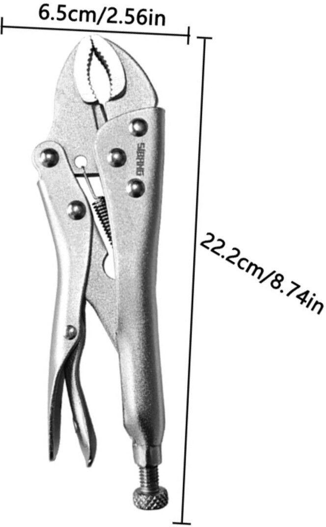 INF Pince à verrouillage à mâchoire ronde 10 inch - Chrome vanadium, pince de pression multifonction