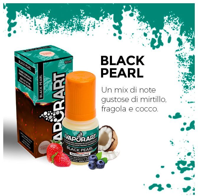 VaporArt IT Black Pearl Liquido Pronto Vaporart 10 Ml Aroma Mirtillo Fragola Cocco