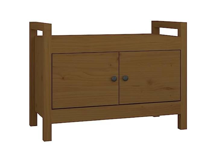 Helloshop26 Sitzbank Eingangsbank 80x40x60 cm Kiefer massiv braun honigbraun 02_0011026