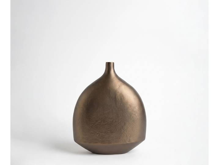 Vase Gutta l27 x P12 x H31 cm Aluminium Aurum Satin Moulé
