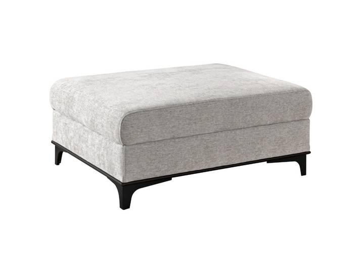 Stylife Hocker, Hellgrau, Holz, Metall, Buche, massiv, rechteckig, 100x41x78 cm, Stoffauswahl, Wohnzimmer, Hocker, Sitzhocker