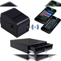Blitzkasse Handy MINI-Kasse für Gastronomie: 2x5" Kassenterminal, Bondrucker, Kassenlade