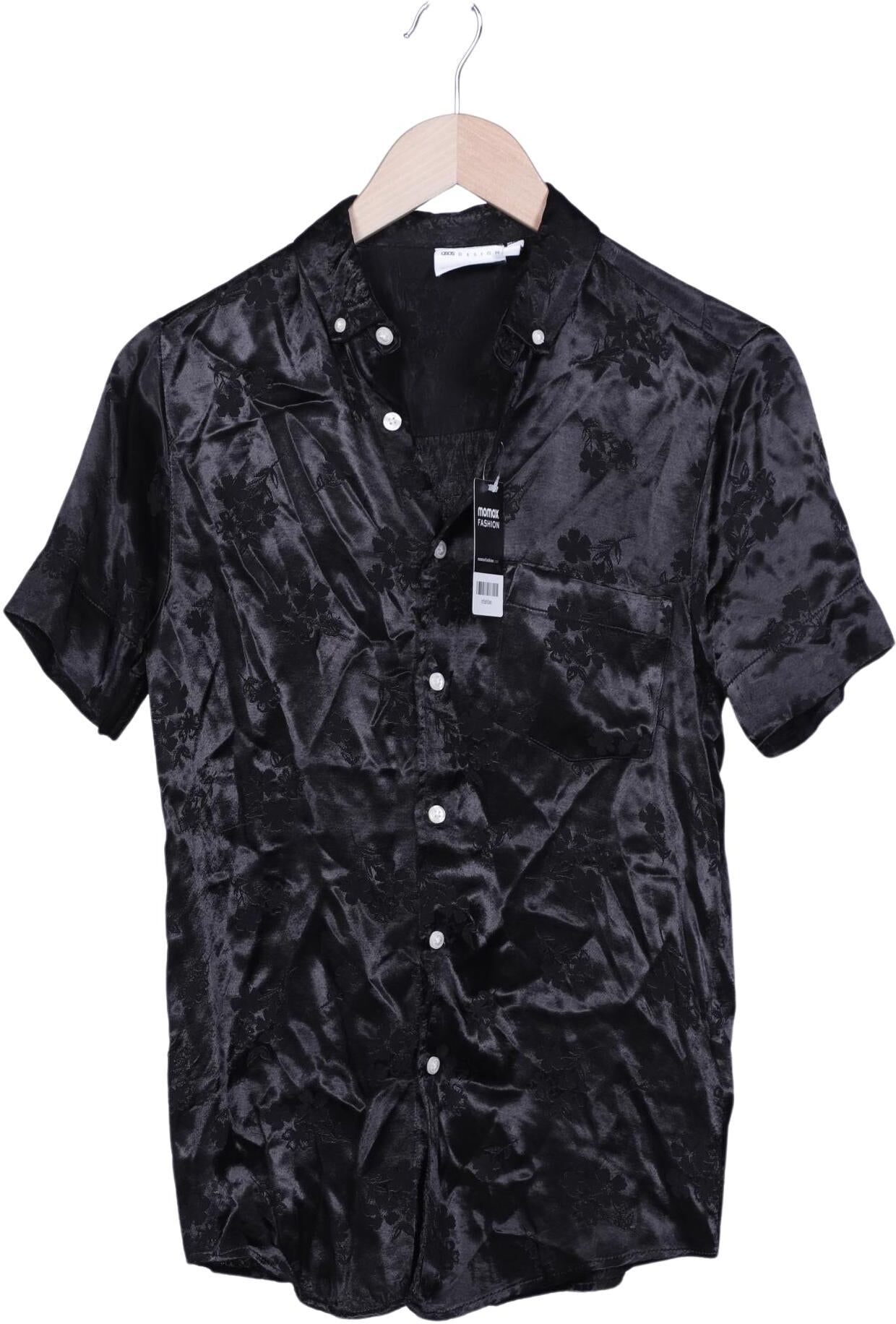 asos Herren Hemd, Schwarz, Gr. Xxs, Viskose - Second Hand