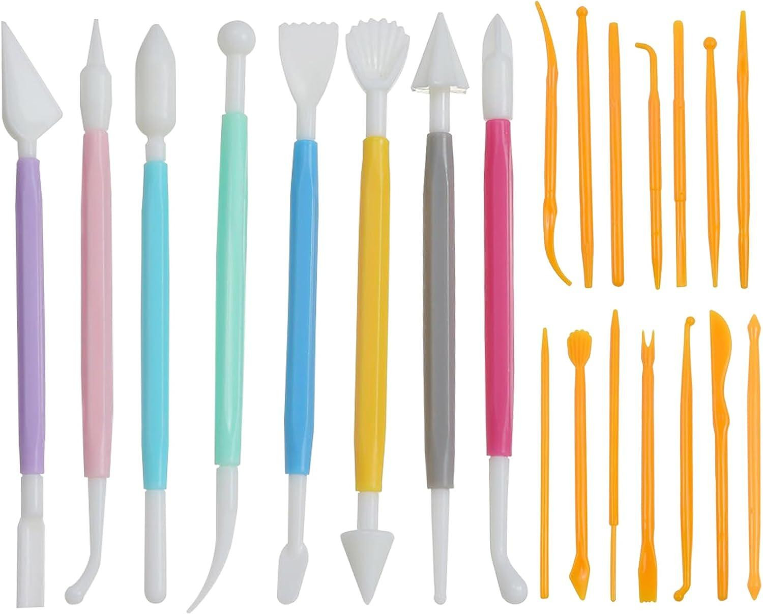 22 stuks Dubbelzijdige Kleimodelleringsset van Plastic voor Creatieve Kunst en Handvaardigheid