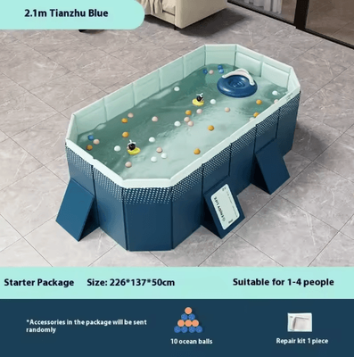Inspire Picks Inflatable Installation Free Swimming Pool Thickened Wear Resistant Foldable Bathtub 2.1mistral Blue Entr