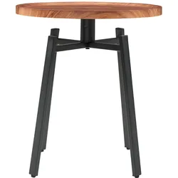 En.Casa, Couchtisch + Beistelltisch, Beistelltisch Mippeena 54xØ50 cm Schwarz/Walnuss (50 x 54 cm)