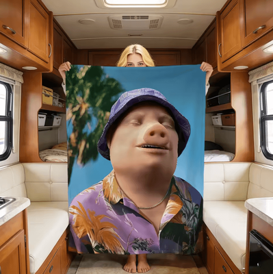 Inspire Curations John Pork Is Calling Funny Flannel Throw Blanket 3 gait150x200cm