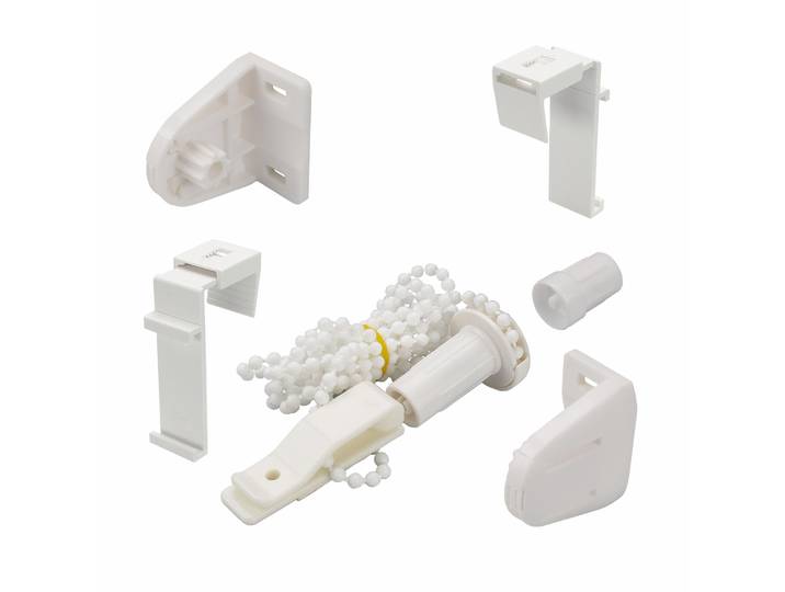 Sichtschutzbefestigungen Zubehör-Set LIEDECO, weiß, Ø:1,6cm, Kunststoff, Sichtschutzbefestigungen, Sichtschutzbefestigungen Zubehör-Set, Kettenzugetriebe und Träger für Klemmfix-Kettenzugrollos