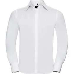 Russell Collection Körperbetontes Tencel® Hemd - Langarm, white, 4XL