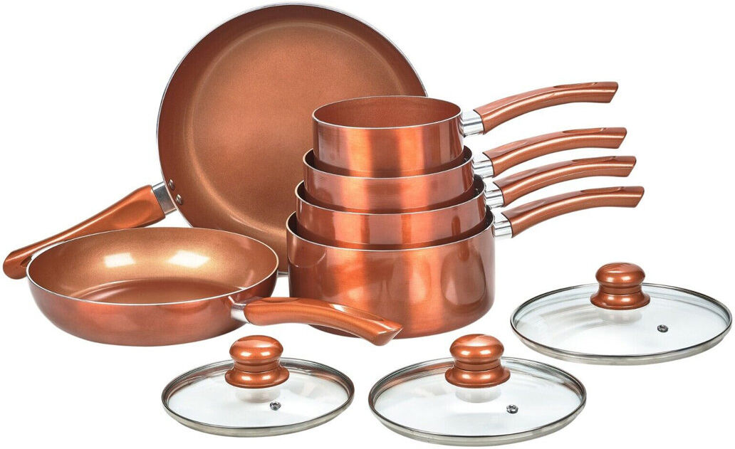 Belfry Kitchen Kyree 7 - Piece Non-Stick Copper Cookware Set Copper 7