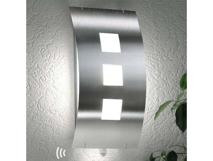 Buitenwandlamp Toma van roestvrij staal met sensor TOMA, alu / grijs / zink, Roestvrij staal, Modern