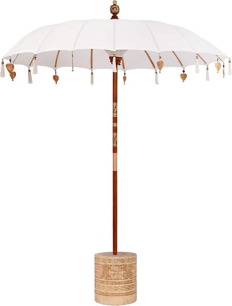 vidaXL Balinesischer Sonnenschirm mit Sockel 250 190 x 190 x 250 cm