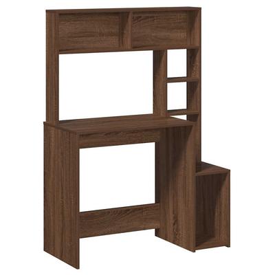 vidaXL Schreibtisch mit Regal Braun Eichen-Optik 100x45x140 cm