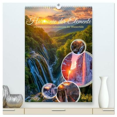 Die Harmonie der Elemente - Die verborgenen Geheimnisse der Wasserfälle (hochwertiger Premium Wandkalender 2027 DIN A2 hoch), Kunstdruck in Hochglanz