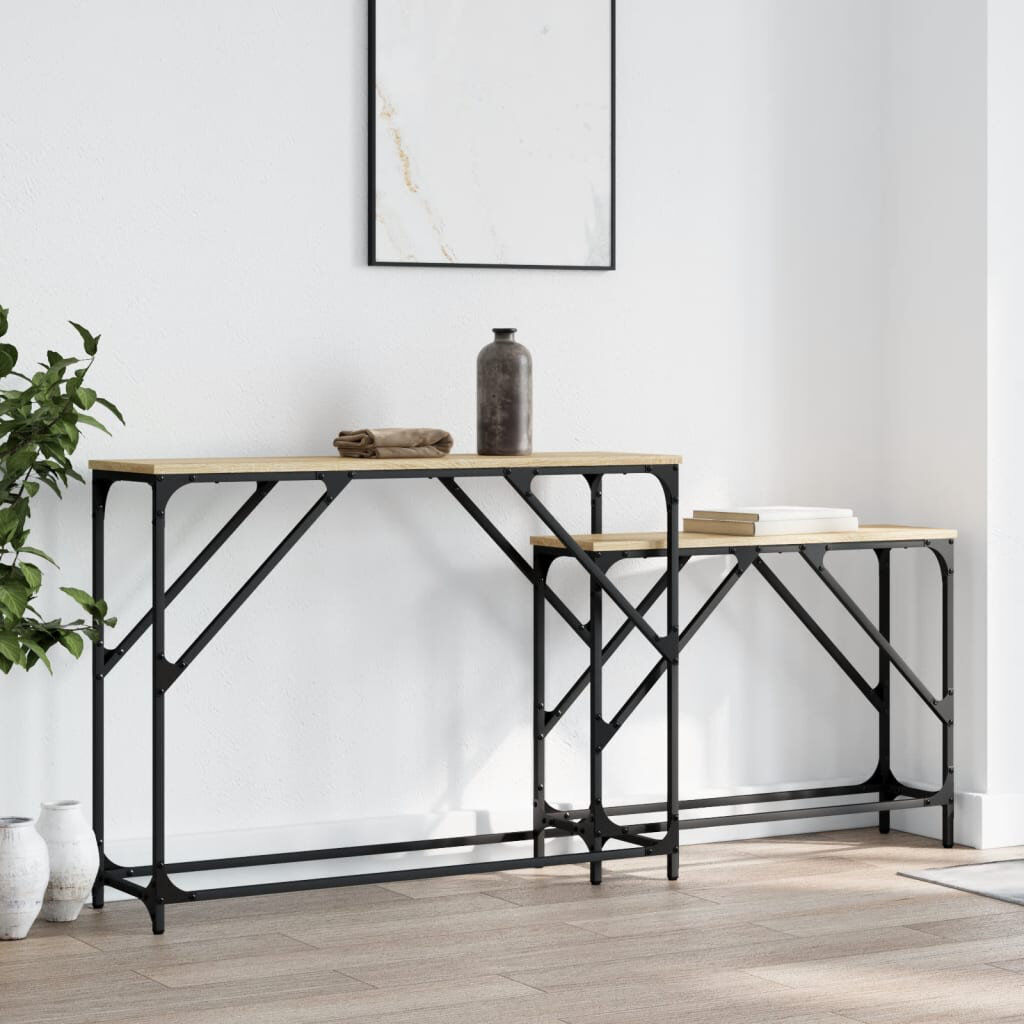 Borough Wharf Guin 100cm Console Table Sonoma Oak
