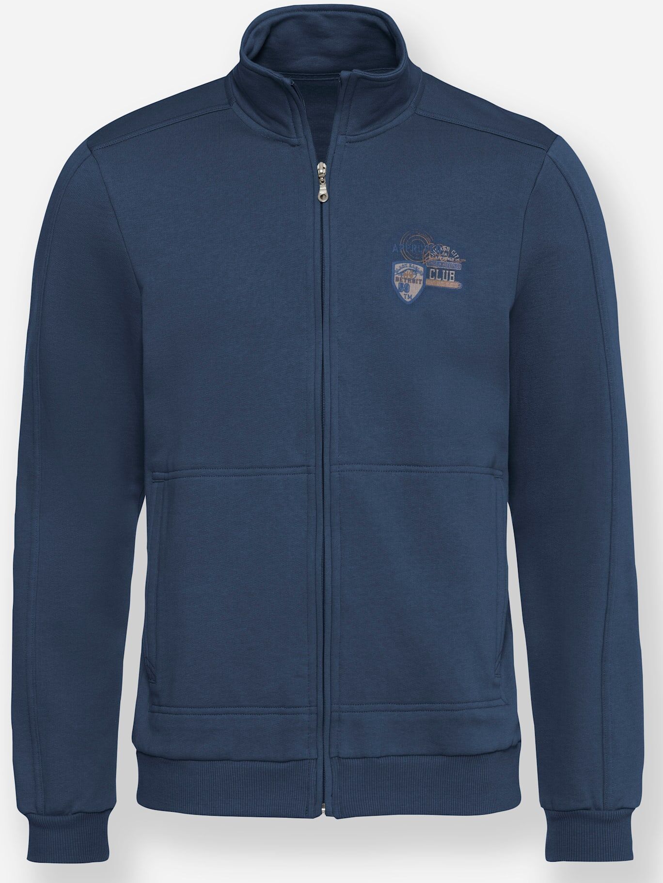 Sweatjacke, Herren, Gr. 64/66, blau (dunkelblau), 100% Baumwolle, Sweatjacken Sweatjacke dunkelblau 64/66