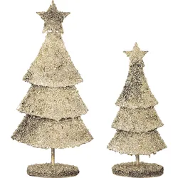 Radha Weihnachtsdekorationen Weihnachtsbäume 27 cm, goldfarben, 2 St.