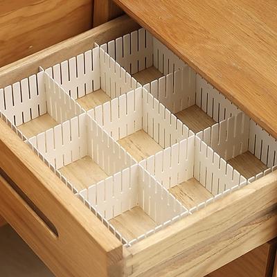 12 verstellbare Schubladen-Organizer-Teiler, Schubladen-Trenneinsätze aus Kunststoff, individuell anpassbare DIY-Schubladen-Aufbewahrungsbehälter für Socken, Unterwäsche, Accessoires, Schrank- und