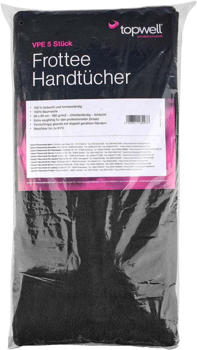 5 Stück Topwell Frottee Handtücher