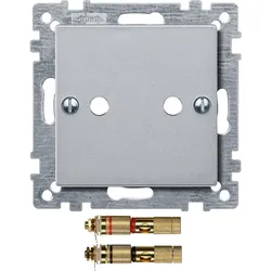 Merten 469360 Zentralplatte mit High-End Lautsprecher-Steckverbinder, aluminium, System M