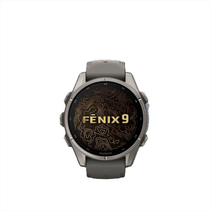 Garmin Fenix 9, 43mm, Bare Ti, Pebble Gray-titanio / Grigio