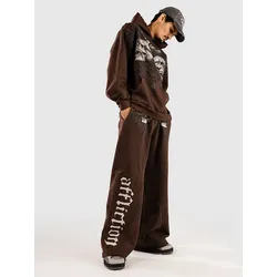 Affliction Collapse Wide Leg Sweatpants dk.brown lava wash Gr. S