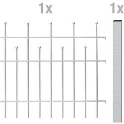 Alberts® Zaun-Anbauset Madrid,fvz,z.Einbet.,Länge:2 m,Höhe:495 mm 507855