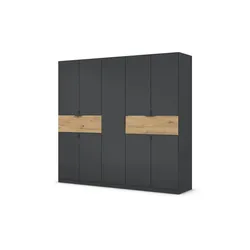 Drehtürenschrank  Thurso ¦ schwarz ¦ Maße (cm): B: 226 H: 210