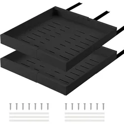 Home Nature Wohnkonzept 2er Set Ausziehbare Schublade Küchenschrank Auszug Spülenschrank Organizer Korb Schwarz Verstellbar 32–52 cm