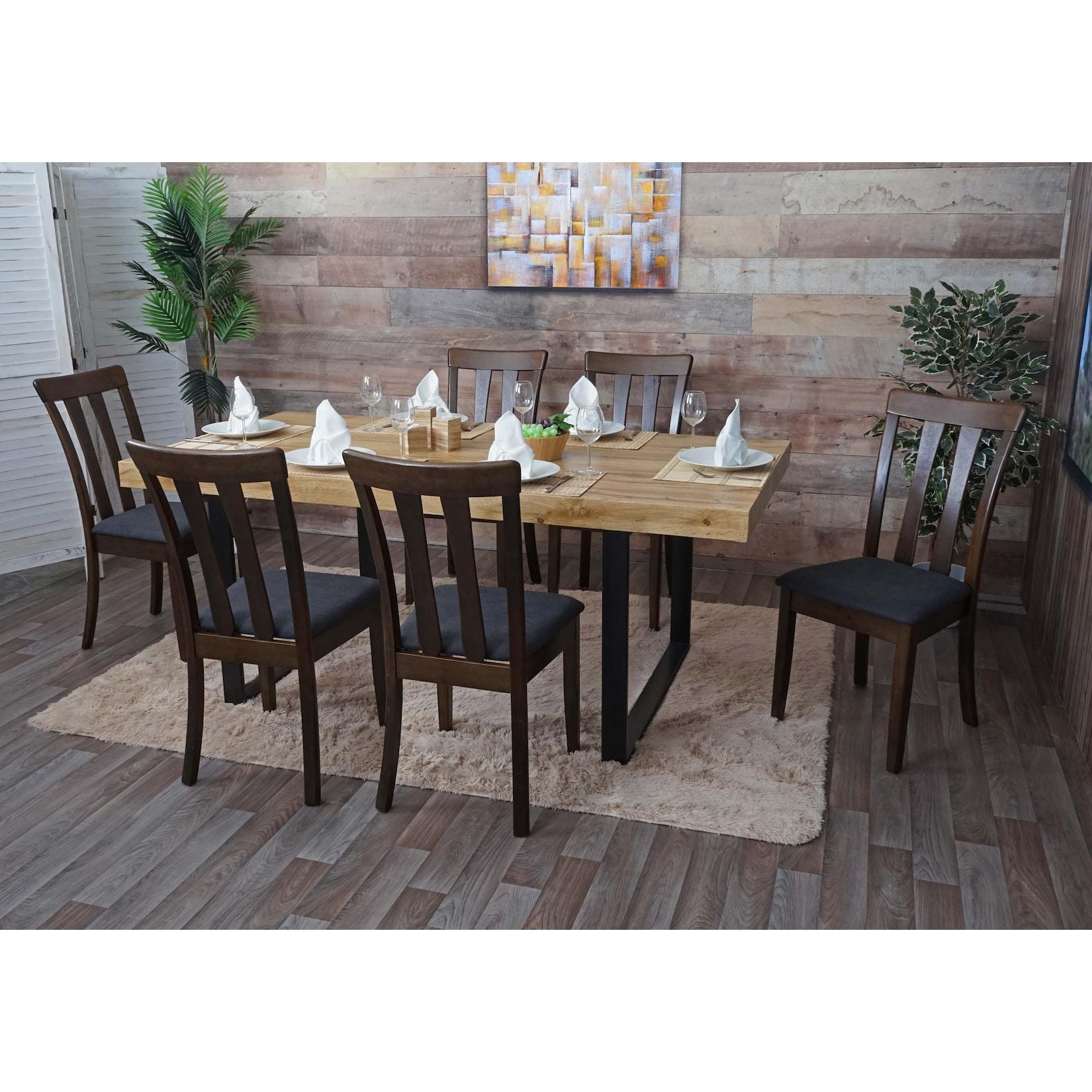 6er-Set Esszimmerstuhl MCW-G46, Küchenstuhl Stuhl, Stoff/Textil Massiv-Holz ~ dunkles Gestell, dunkelgrau