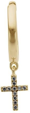 Single-Creole FIRETTI "Schmuck Geschenk Gold 333 Ohrschmuck einzeln Kreuz", gold (gelbgoldfarben, gwgetoentes, weiß), Ohrringe, Damen, 0,04, 0,04 P2 = erkennbare Einschlüsse, Diamanten Gelbgold 333, Diamanten, Gelbgold 333, Single-Creole, mit Brillant - K