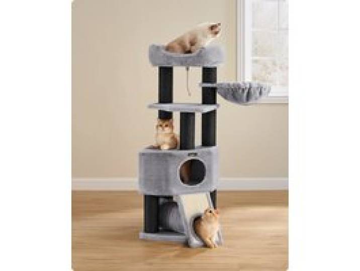 FEANDREA krabpaal grotere 141 cm dikke kolom stabiele kantelbeschermer kattenboom