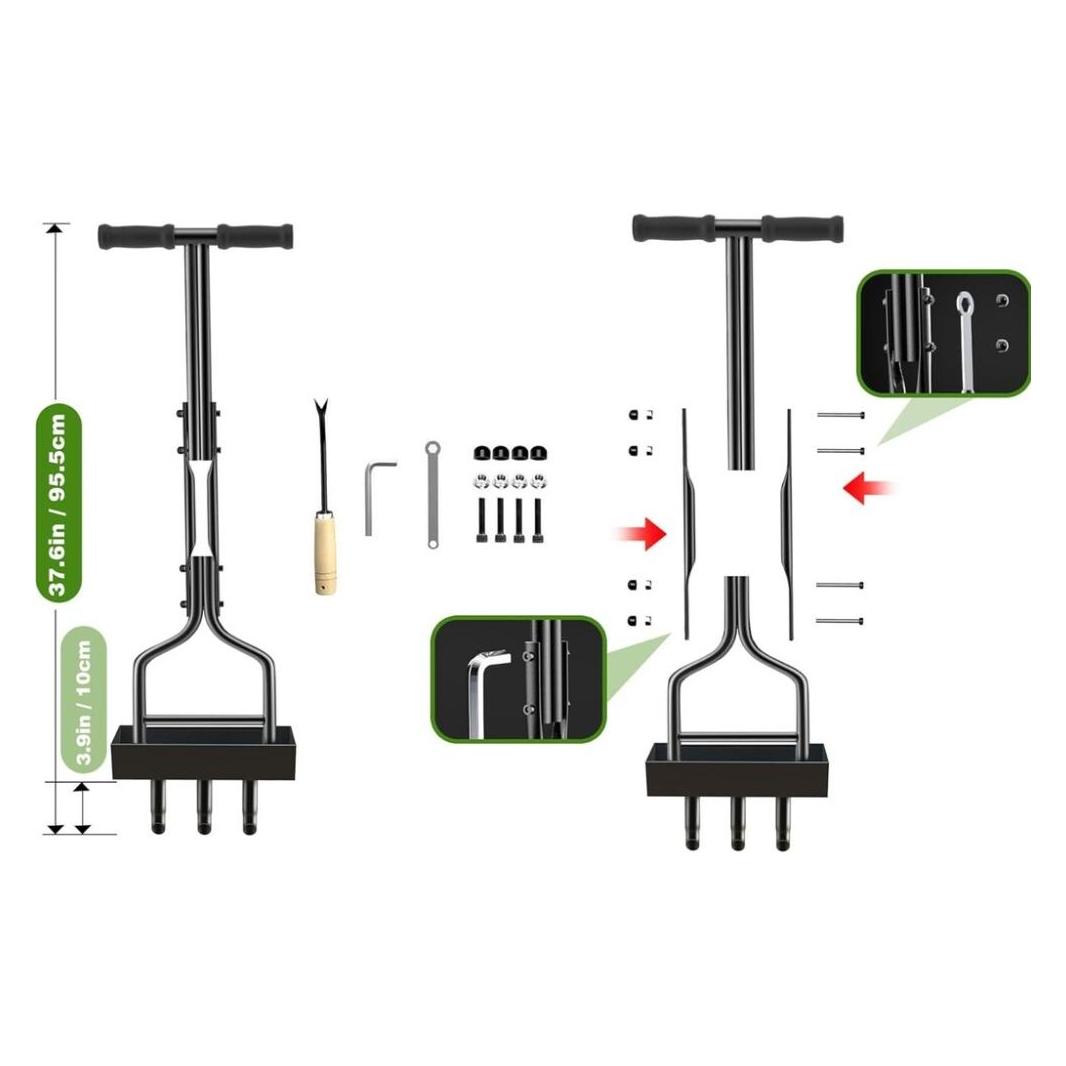Kedoxi Manuell Rasenlüfter 3 Zinken, 38In Aerifizierer für Garten&Hof (G-469588)