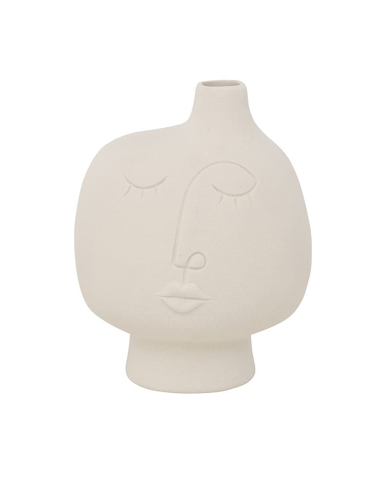 Boltze Vase "Face" in Creme - (H)20 cm - onesize