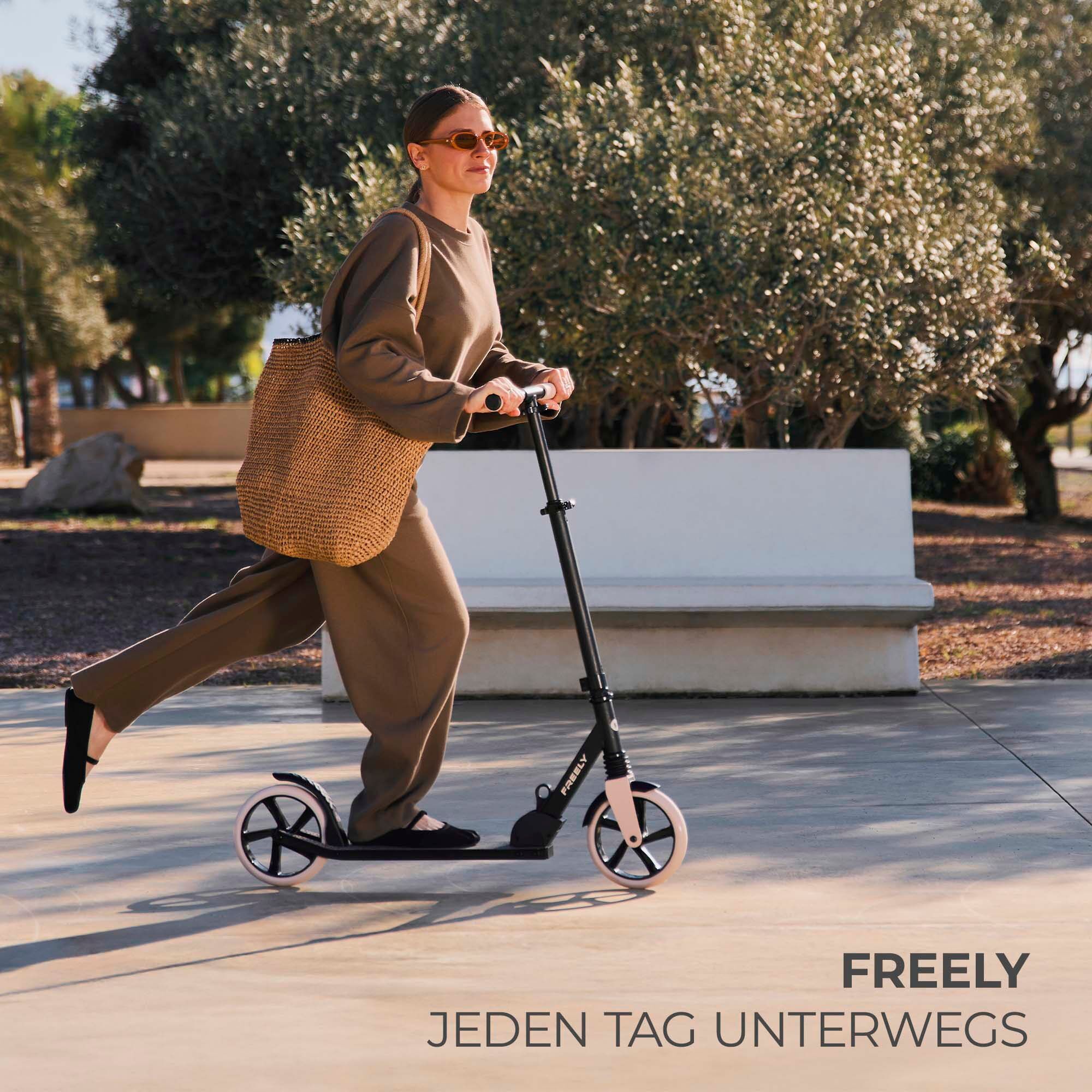 Tretroller KINDERKRAFT "FREELY", schwarz, Roller, KinderB:11cm, Tretroller, B:11cm