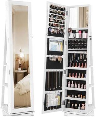 3-in-1 Jewelry Armoire Freestanding Organizer w/ Full Length Mirror
