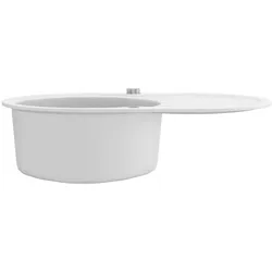 Granitspüle Einzelbecken Oval 2 | vidaXL : Farbe - Weiss