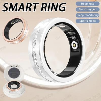 Uplift Treasures Fashion Smart Fitness Ring Heart Rate Pedometer Health Tracker black 10