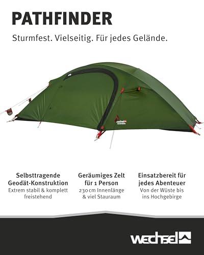 Trekkingzelt Pathfinder I Geodätzelt für 1 Person I sturmstabiles Expeditionszelt I kompakt & transportabel I ideales Outdoor-Zelt für Camping, Wandern, Trekking & Radreisen