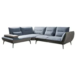 Ecksofa Payton Stoff Blaugrau / Grau